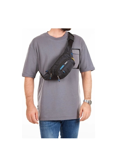 Tuldar Deri Usb Kulaklık Çıkışlı Crossbody Çapraz Göğüs Omuz Ve Bel Çantası Tul360 Siyah - Mavi
