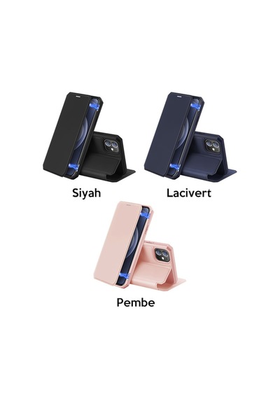 Dux Ducis Apple Uyumlu iPhone 12 Mini Kilif Mikantisli Kapakli Flip Cover Kil 400391160