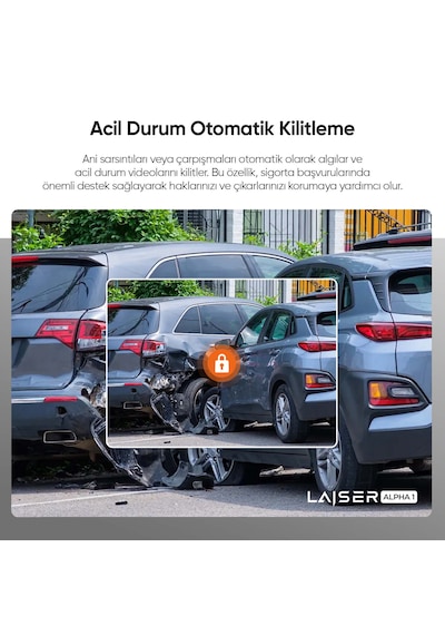 Laiser Alpha 1 4k Araç İçi Kamera 3 Kanallı Sony Imx678 Gps + Wi-fi + Park Modu Ön-iç-arka