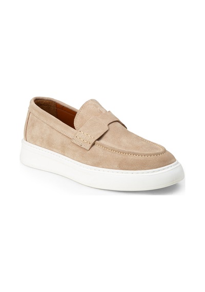 Deery Erkek Hakiki Süet Bej Loafer Ayakkabı - 02043mbejp03