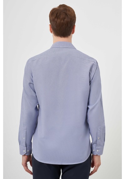Morven Erkek Lacivert Slim Fit Desenli Gömlek 24mc004095200 Lacivert