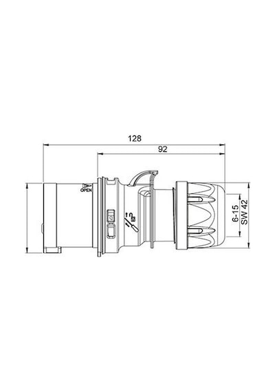 Mete Enerji 4x16a. Ip44 Düz Fiş- Vidalı Bağl. 406103v