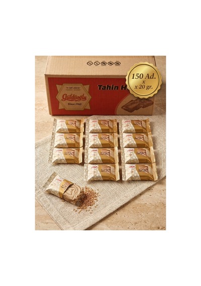 İkramlık Mini Paket Sade Tahin Helvası 150 Adet X 20 Gr