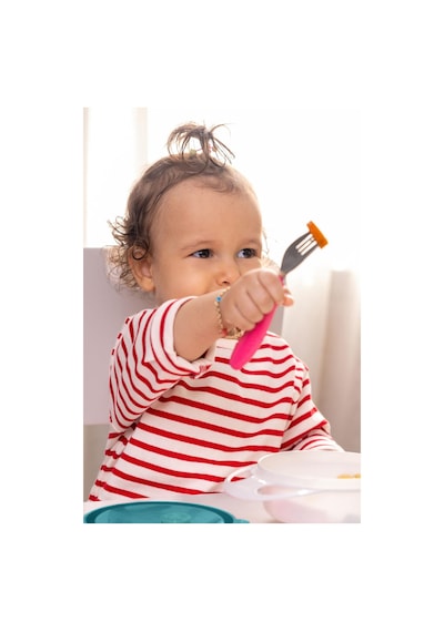 Wee Baby Süper Vakumlu Tabak ve Çelik Kaşık Çatal Seti Kız