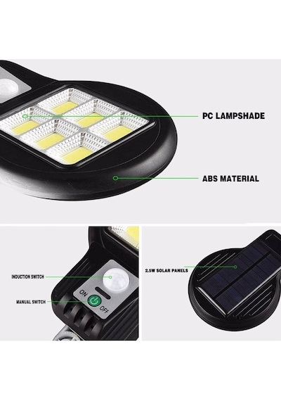 POWERMASTER CL-182-6 48 COB LEDLİ SENSÖRLÜ SOLAR SOKAK LAMBASI
