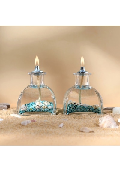 Imperiums Ocean Blue Dekoratif Kandil Mum 2'Li Set