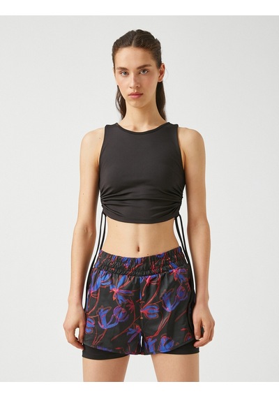 Koton Halter Yaka Yanları Büzgülü Crop Atlet Siyah 2sak30027nk Siyah