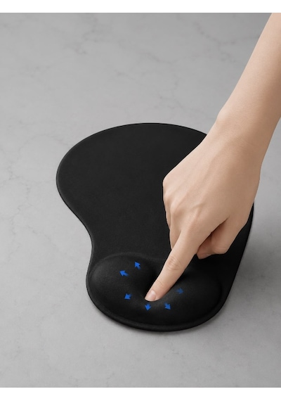 Siyah Comfort Bilek Destekli Siyah Rahat Konforlu Mouse Pad, Ergonomik Mouse Pad,ofis,ev, Siyah