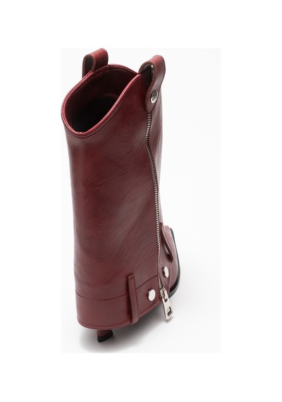 Luvishoes Lola Bordo Fermuarlı Sivri Burunlu Kadın Topuklu Bot Bordo