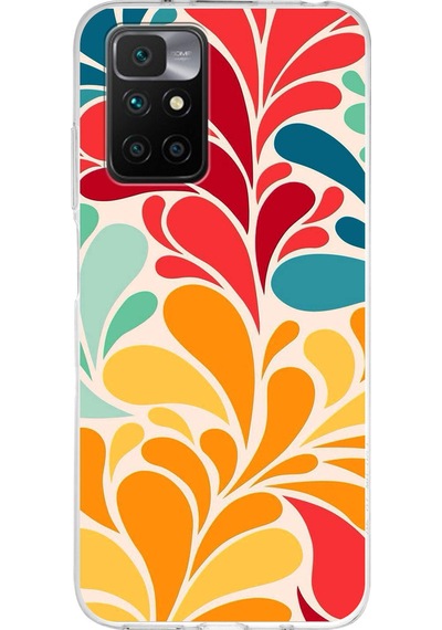 Xiaomi Redmi 10 İle Uyumlu 1mm Slim Fit Retro Renkler 5 Baskılı Şeffaf Kılıf Şeffaf