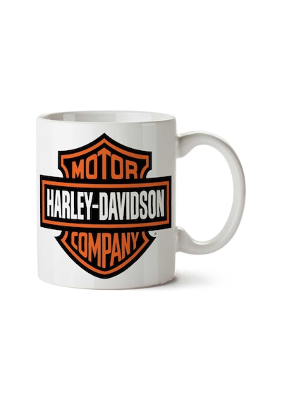 Motor Harley Davidson Logo İki Tarafı Baskılı Kupa Bardak Çok Renkli