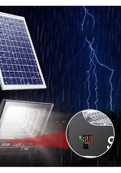 4 Adet 60w Solar Projektör Güneş Enerjili Sokak Armatürü Duvar