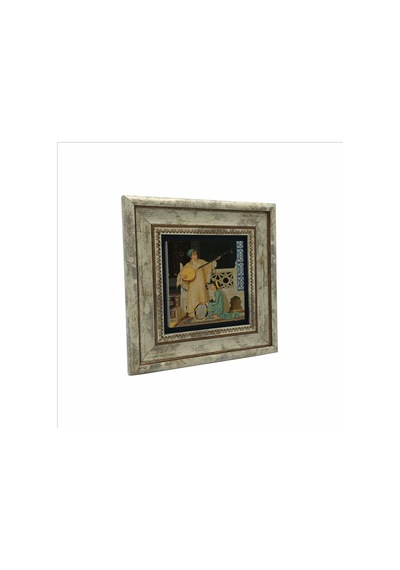 İki Müzisyen Kız Osman Hamdi Bey, 1880 Baskılı Taş Tablo 20x20