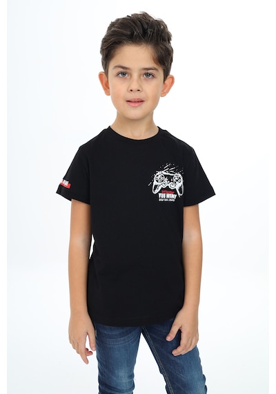 Toontoy Kids Toontoy Erkek Çocuk Oyun Konsol Baskılı Tişört Siyah