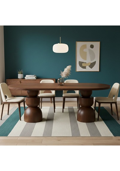Orbis Oval Ahşap Yemek Masası 100x200 Ceviz