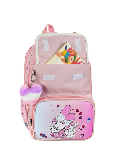 My Melody Baskılı Ortopedik Su Geçirmez Okul Çantası Termal Beslenme Ve Kalemlik Seti Pembe