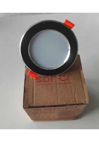 Sor-ti 7w Siyah-krom Çerçeveli 3 Renk Yanabilen Smd Led Panel Spot