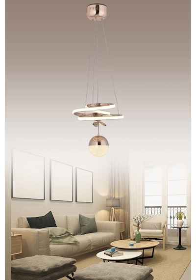 Kasırga 3 Renk Gold Sarı Beyaz Ve Gün Işığı Luxury Led Avize Kristal Taşlı Concept Çok Renkli
