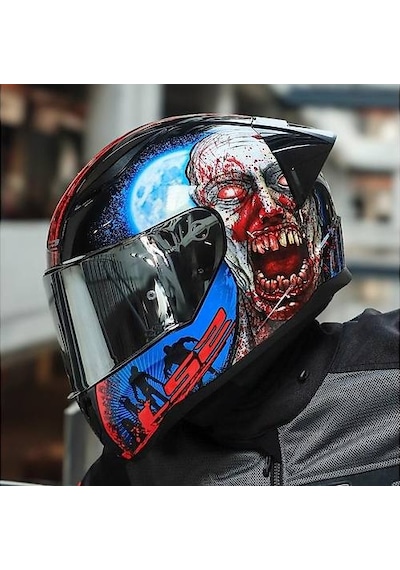 Ls2 Rapıd 2 Race Zombıe Fullface Motosiklet Kaskı Gri Camlı Siyah