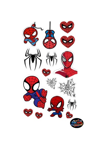 Örümcek Adam Mini Kahraman Sticker Seti 17x30 Cm Spider-man Temalı Laptop Ve Defter Dekoratif Çıkartma