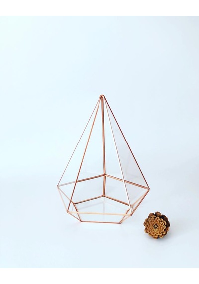 Dekoratif Cam Fanus - Geometrik Cam Fanus - Teraryum Cam Fanus (489239544)