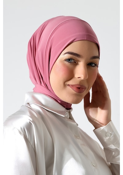 Kadın Çıtçıtlı Bağlamalı Tesettür Hazır Pratik Şal Pembe