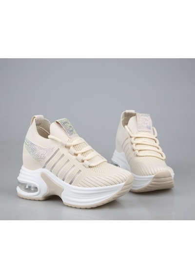 Guja 25y300-14 Dolgu Topuk Bej Kadın Sneakers Bej