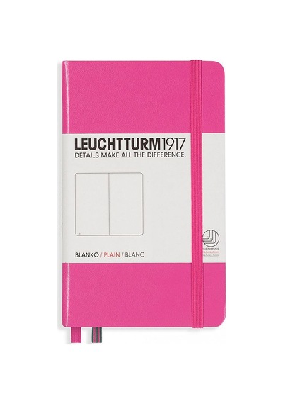 Leuchtturm1917 Not Defteri Cep Boy A6 , Sert Kapak, 187 Numaralandırılmış Sayfa, Düz, Pembe