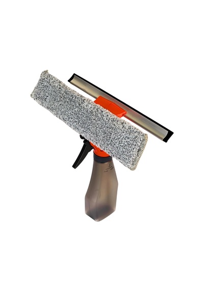 Spreyli Camsil Çekpas Deterjan Su Hazneli Silikonlu Çekçek Microfiber Araba Cam Ayna Temizleyic Turuncu