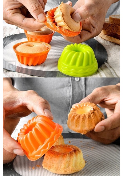 Silikon Mini Kek Kalıbı 6 Parça Muffin Kek Kalıbı