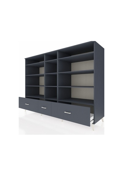 Kronos Dolap 12 Raflı 3 Çekmeceli 220x59x163 Antrasit-antrasit Antrasit-antrasit Kronos Dolap 12 Raflı 3 Çekmeceli 220x59x163 Antrasit-antrasit Antrasit-antrasit