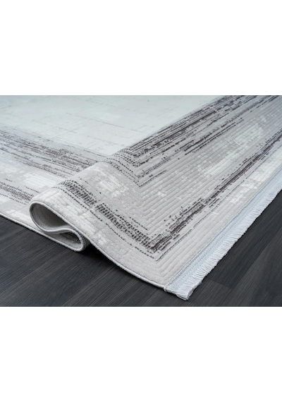 Dark Dk018g Gri Halı Antrasit Detaylı Akrilik Tozuaz Modern Salon Halısı Yatak Odası Halısı Koridor-803 Gri