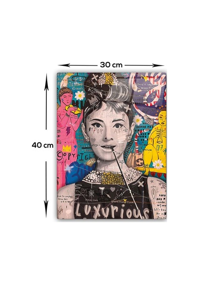 Cam Tablo Popart Serisi Audrey Hepburn 30cm X 40cm