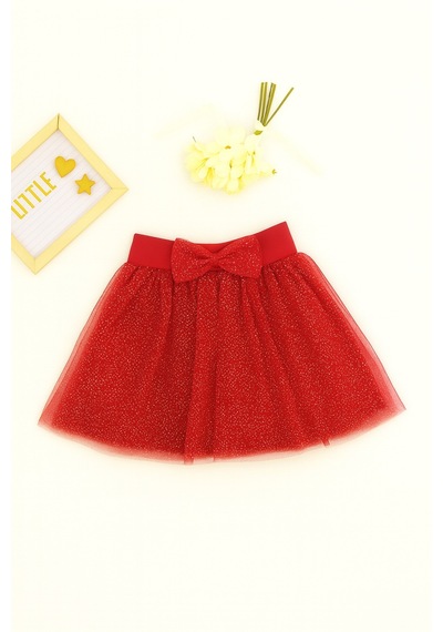 Esila Kids Kız Çocuk Etek Tütü Etek Sarı Renk Kırmızı