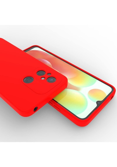 Xiaomi Redmi 12c Kılıf Kamera Korumalı Lansman Silikon Kapak Kırmızı