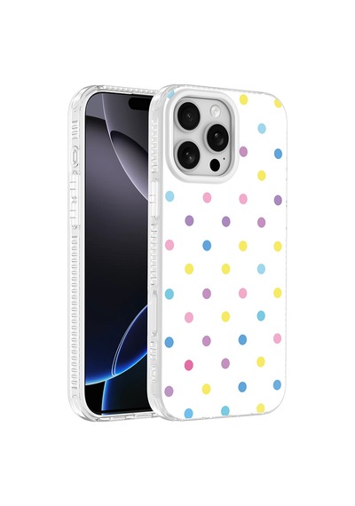 Maks Technology Apple iPhone Uyumlu 16 Pro Kılıf Airbag Tasarımlı Mkst Potik Sert Pc Kapak - Beyaz