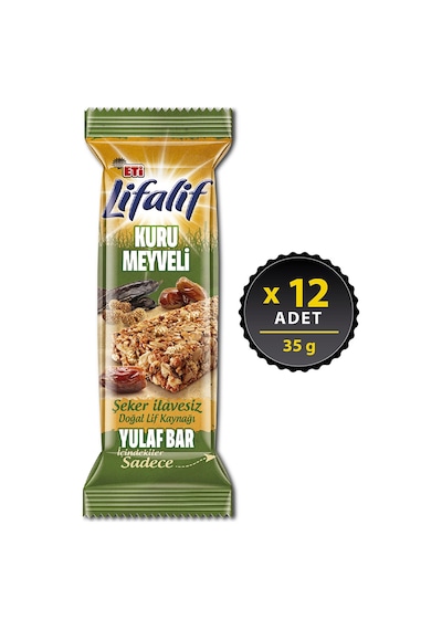 Eti Lifalif Kuru Meyveli Yulaf Bar 12 x 35 G