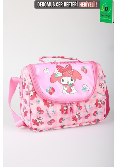 X Dekomus Lisanslı My Melody Yeni Sezon Sweet Berry Collection Termoslu Beslenme Çantası Açık Gri