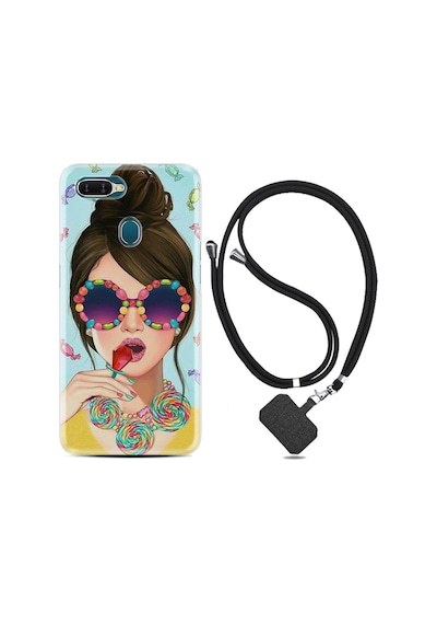 Oppo A5S Kılıf Boyun Askılı Sugar And Woman 1418