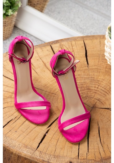Fox Shoes Fuşya Süet Kadın Topuklu Ayakkabı B922112602