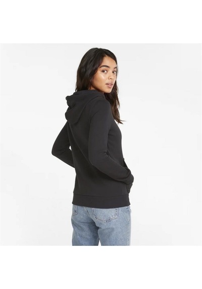 Puma Ess+ Embroidery - Kadın Siyah Kapüşonlu Spor Sweatshirt Siyah