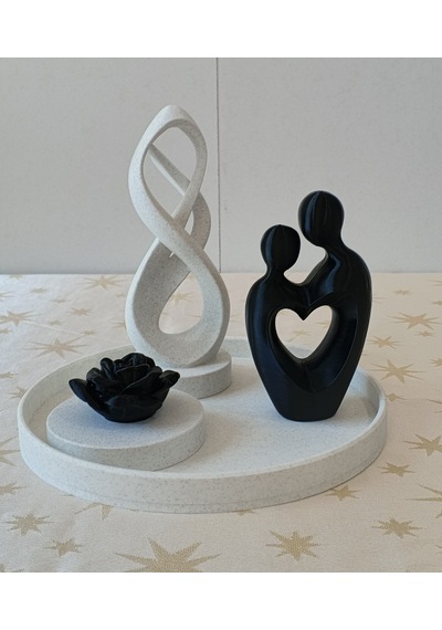 Çiftset-siyahmermer 23 Cm
