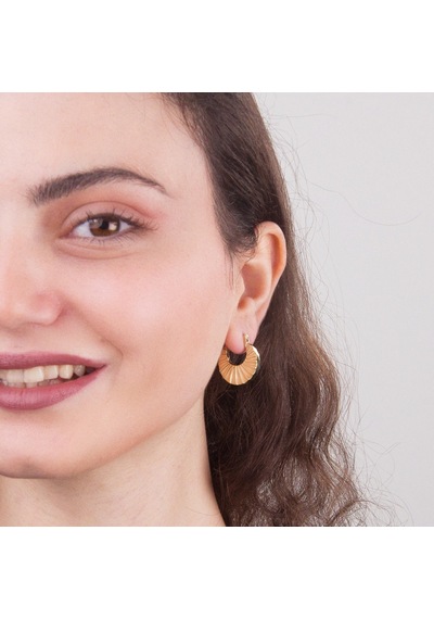 14 Ayar İtalyan İstiridye Altın Küpe 5,15 Gr-5960