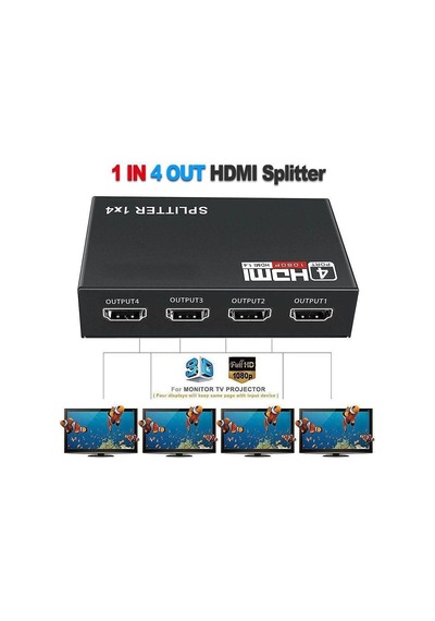 4 Port FHD HDMI 1080P Splitter Çoğaltıcı Metal Kasa Çoklayıcı