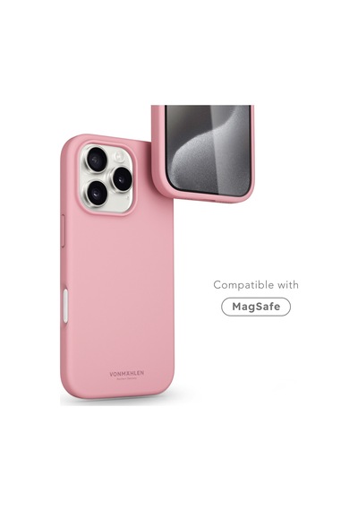 Vonmahlen Apple Uyumlu iPhone 16 Pro Magsafe Silikon Kılıf Pembe