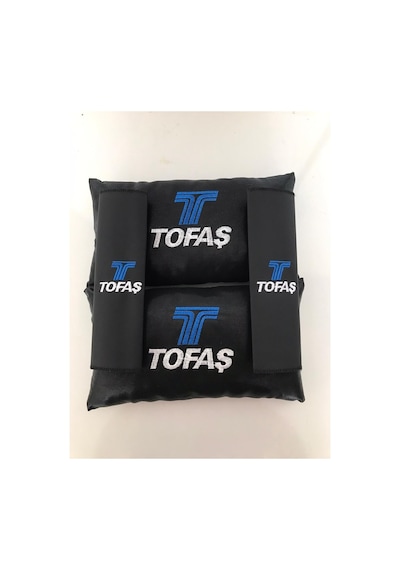 Tofaş Uyumlu Nakışlı Deri 1 Çift Boyun Yastık Ve 1 Çift Kemer Pedi