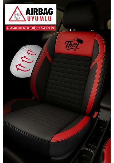 Lada Priora I Combi Facelift 2013 1.6 98 Hp 2013 Uyumlu Thor... Serisi Tay Tüyü Kırmızı Oto Kılıfı Tam Set