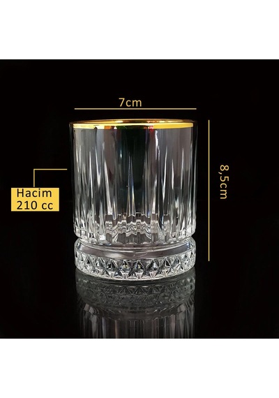 Perlotus 210 Cc Golden Altın Yaldızlı Viski Bardağı 1 Adet Tek Kadeh
