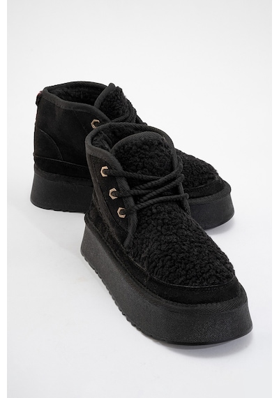 Luvishoes Luvi Shoes Tyson Siyah Süet Kürklü Kalın Taban Bağcıklı Kadın Spor Bot Siyah Süet Luvishoes Luvi Shoes Tyson Siyah Süet Kürklü Kalın Taban Bağcıklı Kadın Spor Bot Siyah Süet