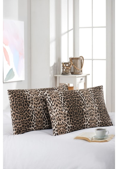 2'li Yastık Kılıfı Pamuklu 50x70 Cm Leopar